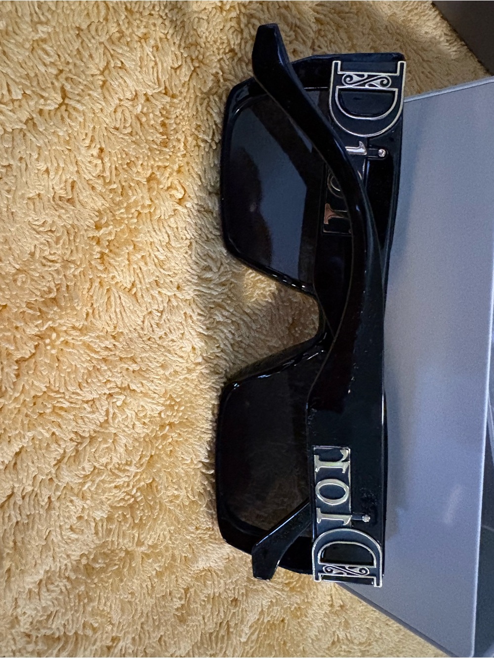 Dior Black Men's Square Logo-Trim Sunglasses